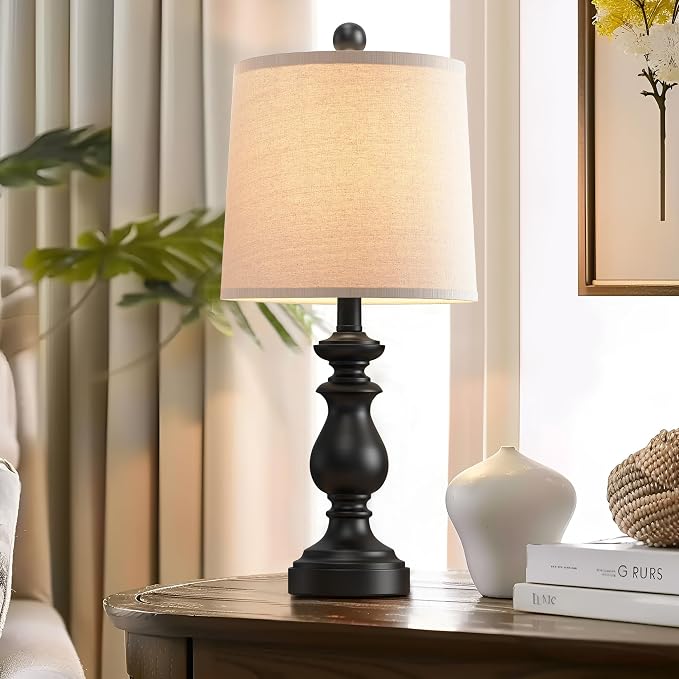 Traditional Table Lamp Set of 2, Rustic Farmhouse Table Lamps - Image 5
