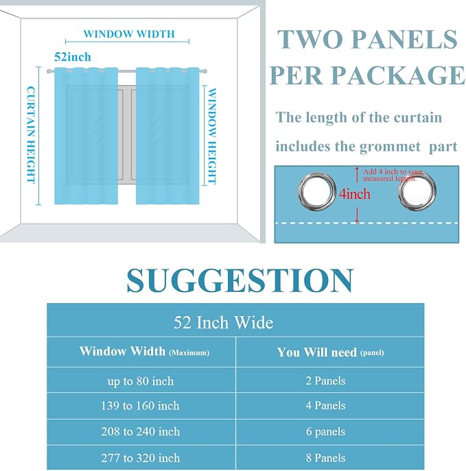 Teal and Grayish White Ombre Blackout Curtains - Image 9