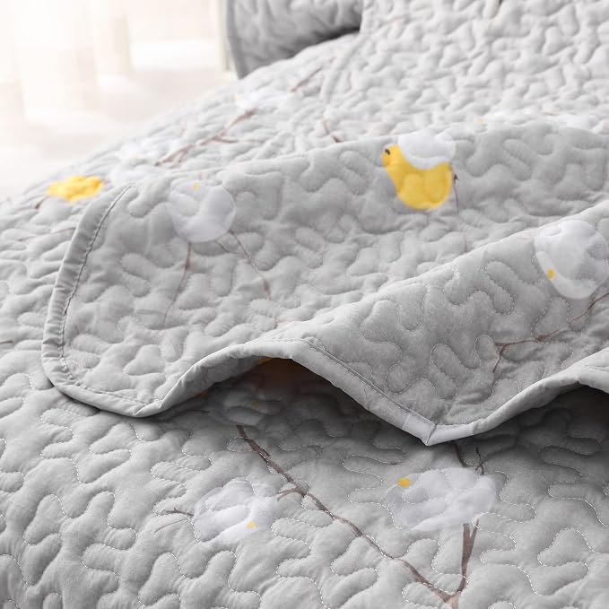 DURLENGEN Quilt Set King Size 3Pcs, Soft Microfiber Lightweight Bedspread - Image 5