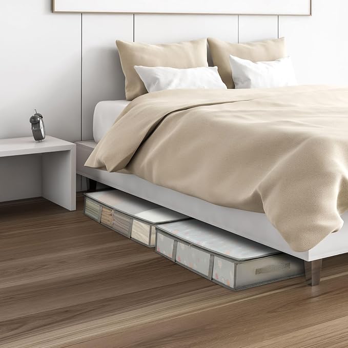 4 Packs Under Bed Storage Containers Bins, Humid-Proof Plastic Underbed Storage - Image 7
