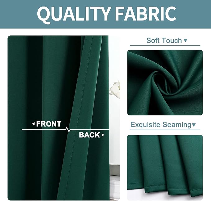 ChrisDowa Blackout Curtains Door Curtain 63 Inch Length Closet Drapes | 42W x - Image 3