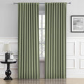 Light Sage Green Curtains 96 Inches Long Back Tab/Rod Pocket Room Darkening by DUALIFE