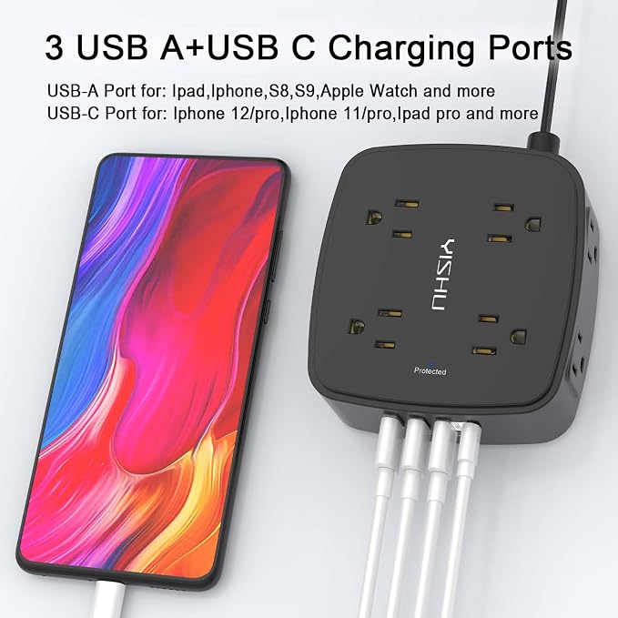 6 Ft Surge Protector Power Strip - Image 3