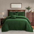 HZ & HY Oversized Queen Bedspreads, Olive Green | Generous Coverage, 5-Piece by HZHY