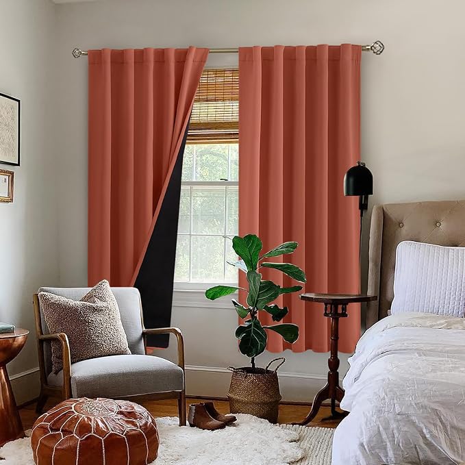 BGment Terracotta 100% Blackout Curtains 72 Inches Long, Thermal Insulated - Image 9