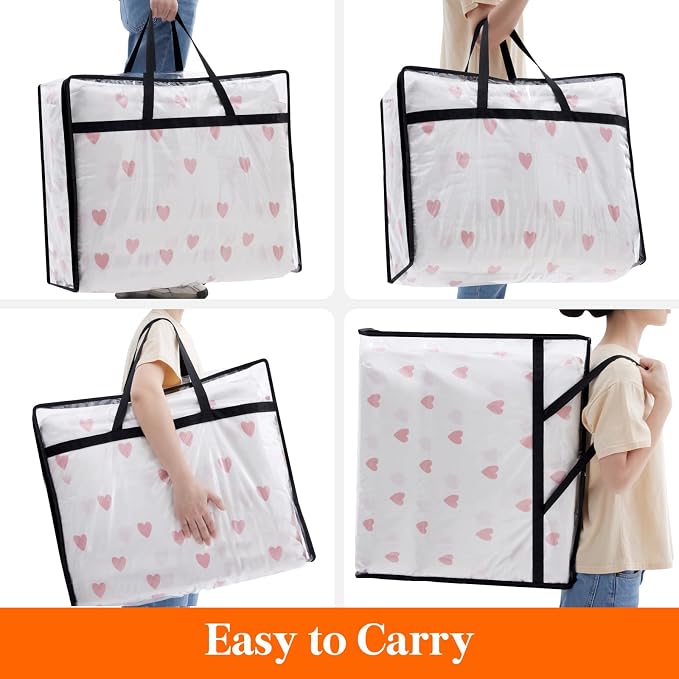 Lifewit 3 Pack Clear Clothes Storage Bags, 110L Plastic Blanket Storage Bag - Image 6