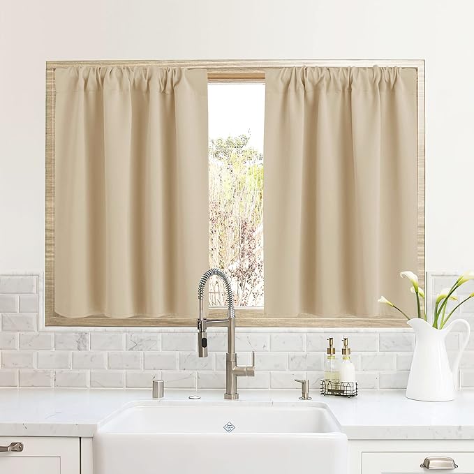 RYB HOME RV Curtains for Camper Windows, Mini Small Curtain Tiers | Thermal by RYBHOME