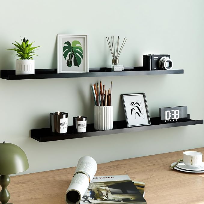 Black Floating Shelves for Wall Decor, 36 in Shelf - Image 2
