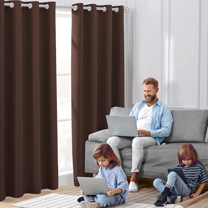 HOMEIDEAS Blackout Curtains for Bedroom 52 X 96 Inch Long 2 Panels Set - Image 2