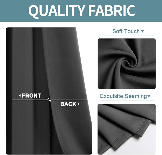 ChrisDowa Blackout Curtains for Bedroom 90 Inch Door Curtain, 1 Panel | 52W x - Image 2