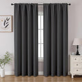 CUCRAF Dark Grey Blackout Curtains 90 inch Length 2 Panels Set, Rod Pocket Room by CUCRAF