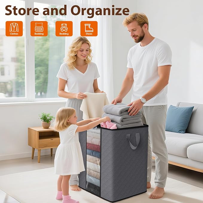 SpaceWhisper 4 Pack 100L Clothes Storage, Foldable Storage Bags, - Image 4