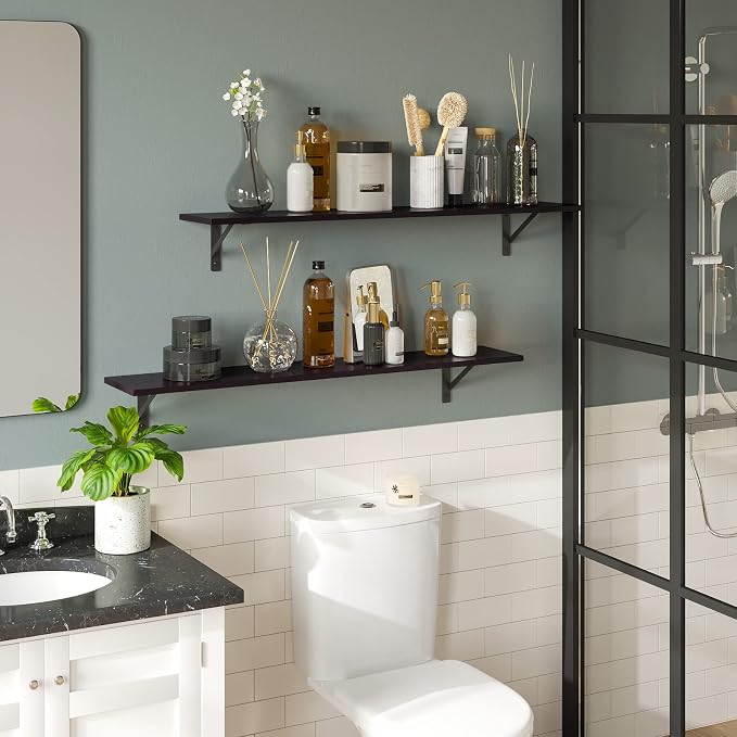 Long Wall Shelves, 39.4 Inch Wall Mounted Shelves - Image 5