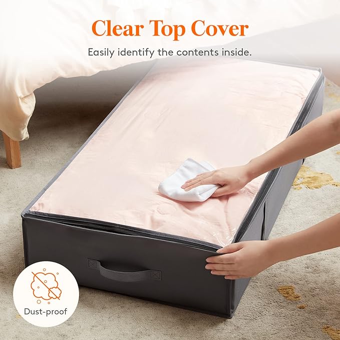 Lifewit 95L 2 Pack Under Bed Storage Containers, Large Capacity Blanket Storage - Image 5