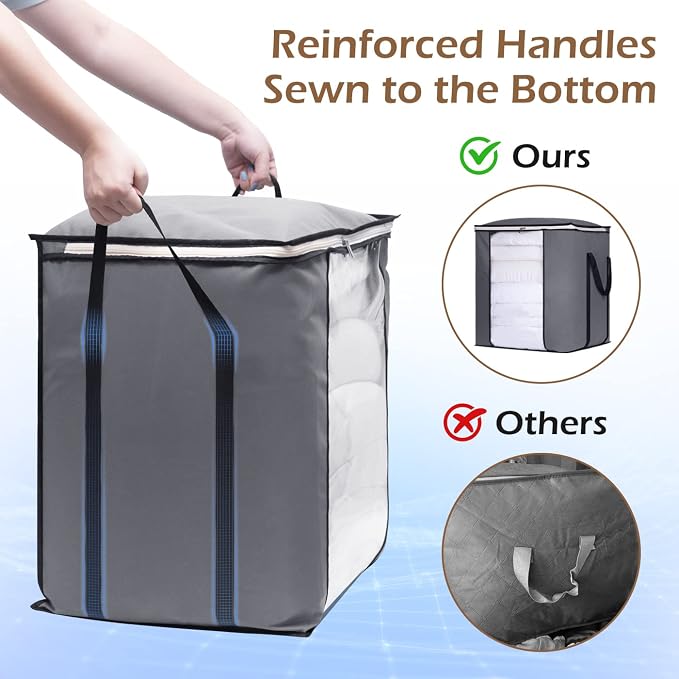 SLEEPING LAMB 120L Extra Large Blanket Storage Bags Breathable Clothes Storage - Image 8