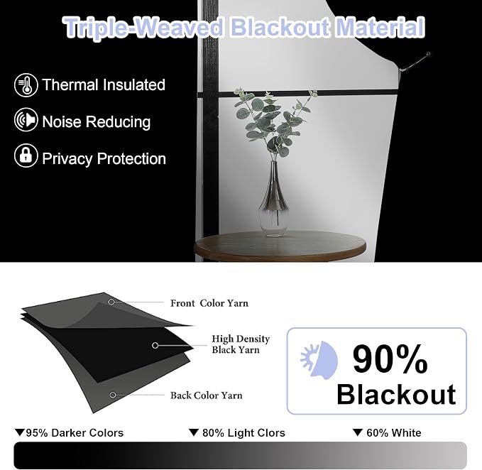 Simplebrand Ava Light Grey Short Blackout Curtains - Image 5