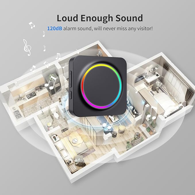 Door Chime, Door Sensor Chime When Door Opens, BITIWEND Door Entry Alarm for Business/Home/Office/Store, 600 FT Range, 32 Chimes 5 Adjustable Volume Door Ringer Alert 2Sensor + 1Receivers Black