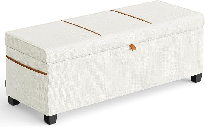 SONGMICS Storage Ottoman Bench, Storage Chest, 15.7 x 43.3 x 15.7 Inches by Unknown