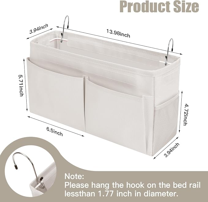 Bedside Caddy Organizer with Fixed Straps, Bunk Bed Caddy ideal - Image 2