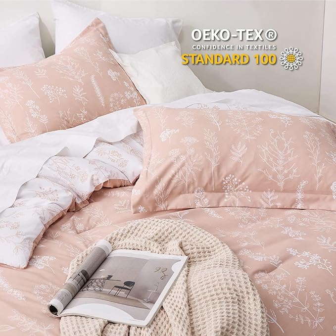 Bedsure Blush Pink Full Comforter Set - Image 4
