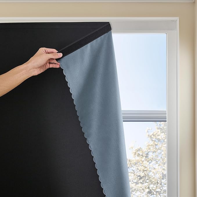 Paste Style Curtains for Windows, Bedroom Blackout Curtains for by JILRON