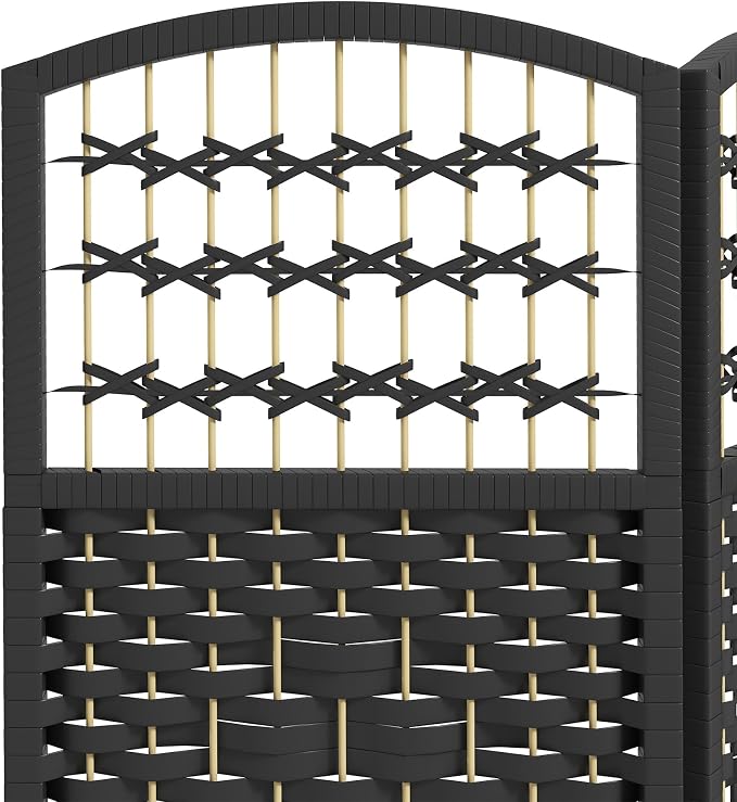 HOMCOM 6 Panel Room Divider, Folding Privacy Screen, Wave Fiber Freestanding - Image 6