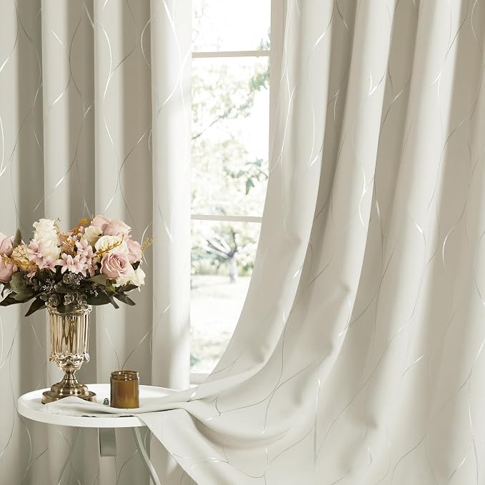 Deconovo Curtains for Living Room, Pattern Blackout Curtains 84 Inches Long | - Image 7