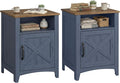 VASAGLE Farmhouse Nightstand, Barn Door, by VASAGLEbySONGMICSHOME