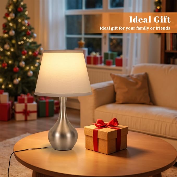 16.1" Touch Table Lamp for Nightstand, 3 Way Dimmable Small Bedroom Lamp | - Image 2