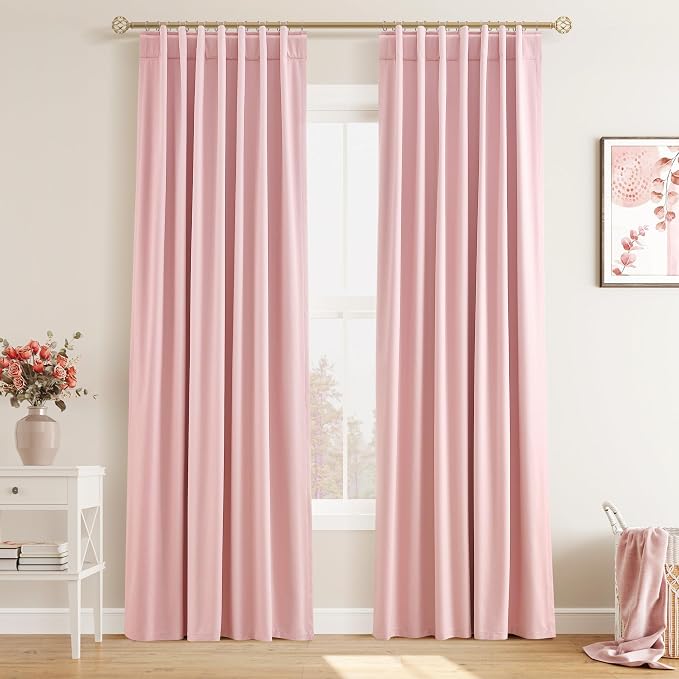 Joywell 100% Blackout Linen Curtains 84 Inch Long by Joywell