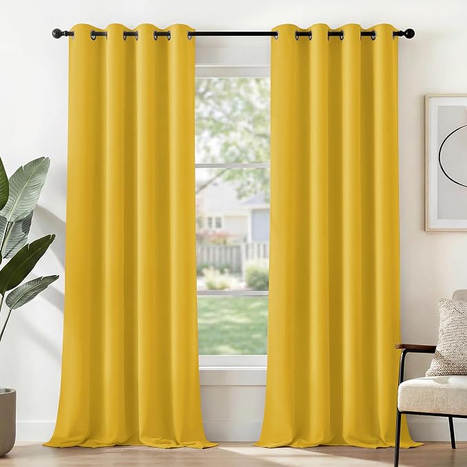 Deconovo Blackout Curtains for Bedroom and Living Room 108 Inches Long | Black by Unknown
