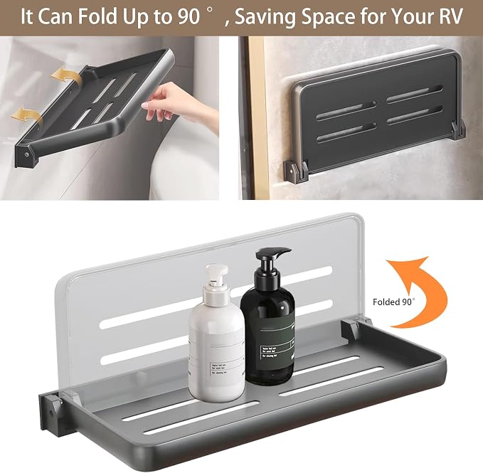 2 Pack RV Aluminum Foldabling Shelf, RV Accessory of Storage and Organization - Image 3