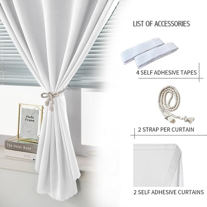 Portable Light Blocking Curtains Self-Stick Design, Removable Adhesive Window - Image 2