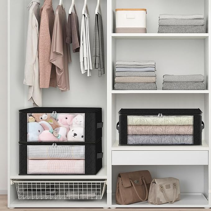 HomeHacks 8-Pack Clothes Organizer Storage Bags, 35L Storage Bins, Reinforced - Image 5