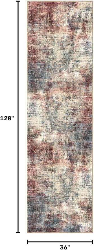 Abstract Runner Rug 3x10 Ft Washable Runners - Image 2