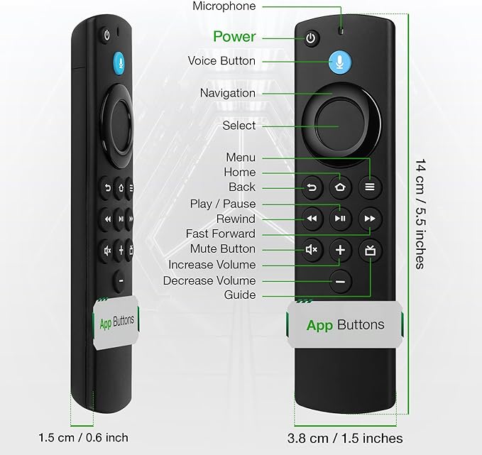 Replacement Voice Remote Compatible with All Fires Series Smart TV Cube(1st/2nd/3rd Gen),TV Stick(4K/4K Max/Lite),Smart TVs (3rd Gen),for Hisense/TCL Smart TVs