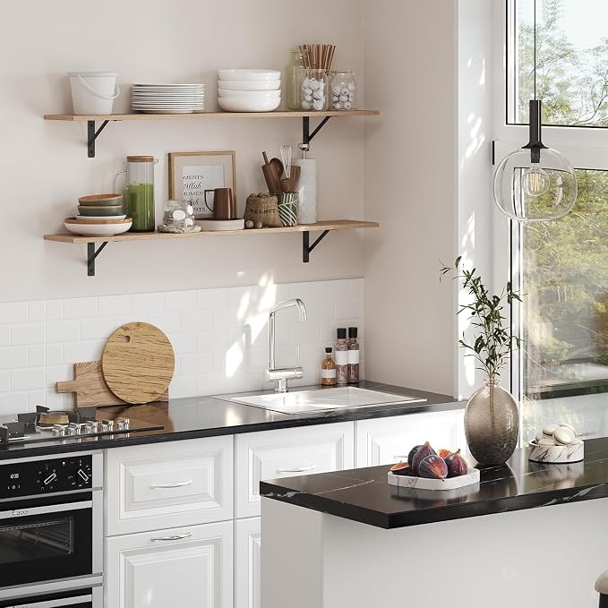 Long Wall Shelves, 47.3Inch Wooden Floating Shelves - Image 8