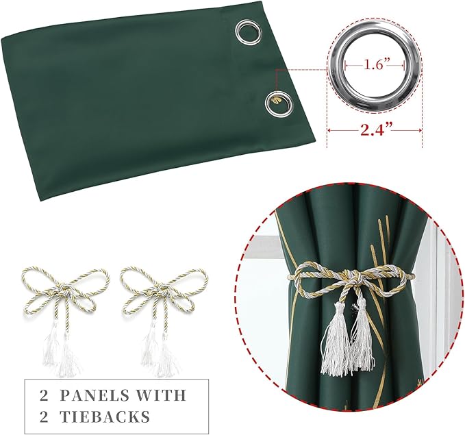 Green Blackout Curtains 102 Inches Long - Image 4