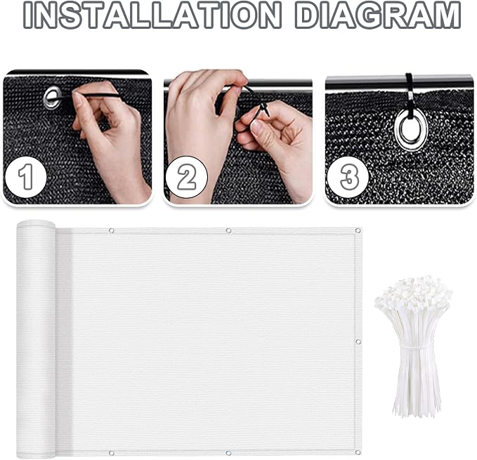 LOVE STORY 3' x 16' Balcony Privacy Screen Cover - Image 2
