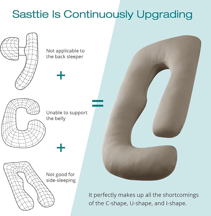 Cooling Pregnancy Pillows for Sleeping, Linen | Sasttie Maternity Pillow - Image 5