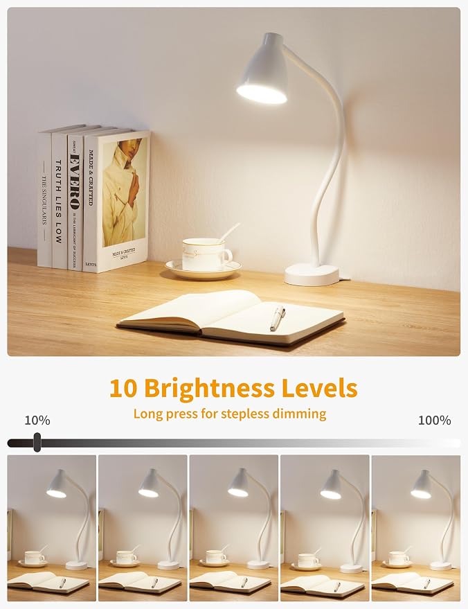 BOHON No Install Bedside Reading Light, Clip-Free Wall Mounted Lamp White | 5 - Image 3