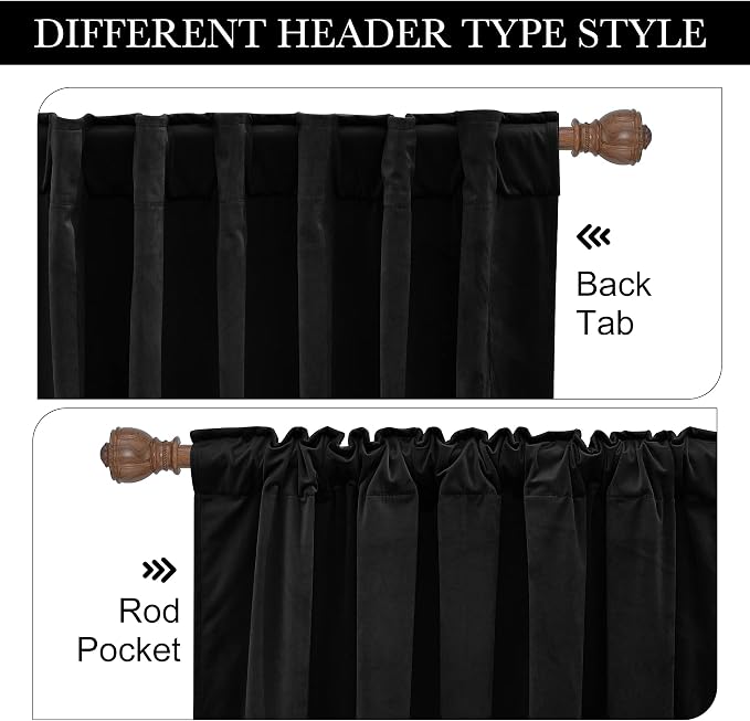 RYB HOME Velvet Room Divider Curtains - Image 4