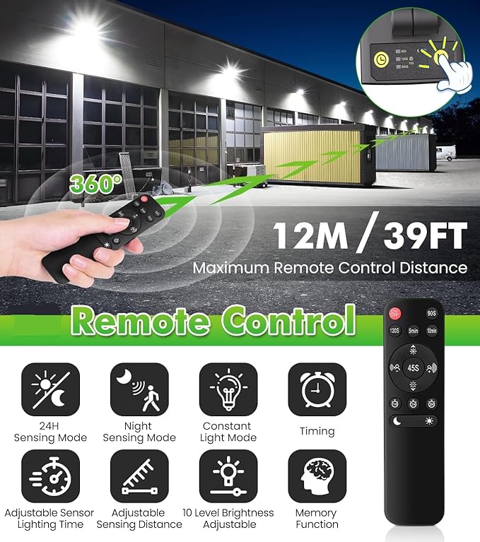 CLY 70W LED Security Lights Motion Sensor Light Outdoor, 6580LM 3 Head Motion Detection Outdoor Lights 6500K IP66 Waterproof, Dusk to Dawn, Flood Light Motion Detector for Entryway Yard Garage