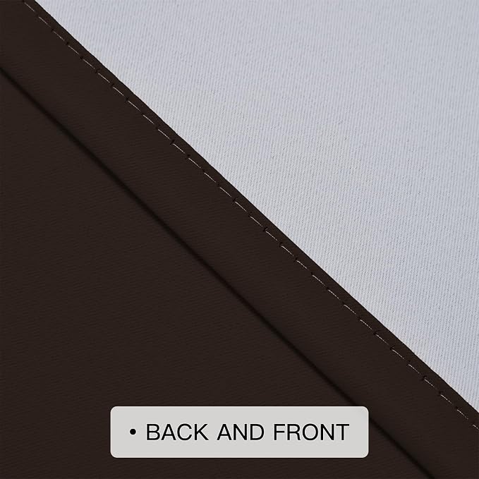 COSVIYA Curtains & Drapes Grommet Ombre Brown Curtains W62 x L63 Inch | - Image 5