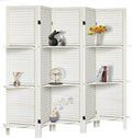 Room Divider with Shelves, 5 Panel White Privacy Screen | Partition Room by AMBITION+LAND