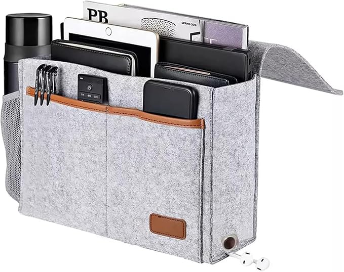 Bedside Caddy, Felt Bedside Storage Organizer, Hanging Storage by KAKKOII