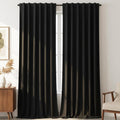Timeper Black Velvet Curtains 108 inches 2 Panels, Back Tab & Rod Pocket by Timeper
