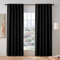 PONY DANCE Black Blackout Living Room Curtains 84 inches Long | Back Tab by PONYDANCE