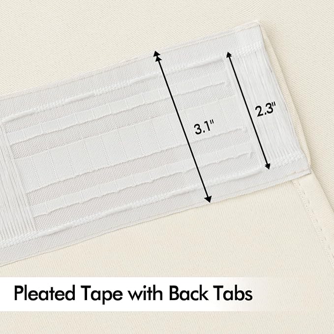 MIULEE Birch Back Tab Blackout Curtains 52x90 Inch Long 2 Panels Set | Rod - Image 4