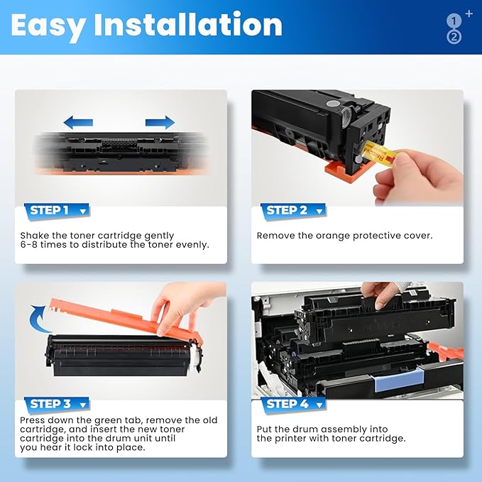206A Toner Cartridges 4 Pack for Laser Jet M283fdw M283cdw M255dw Compatible for HP 206A 206X W2110A Compatible with Color Laser Jet Pro MFP M283cdw M283fdw M283fdn Pro M255dw M255nw Ink Cartridges